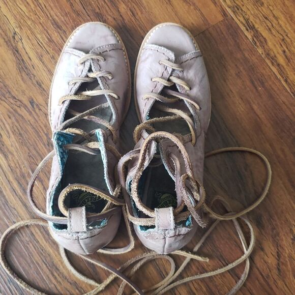 Freebird By Steven Rose Purple Peace Lace Up Leather Chic Fairy Edgy Boho Size 8 - Picture 4 of 8